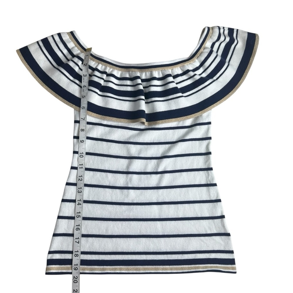 NWT Lilly Pulitzer Perelle Off-Shoulder Sweater. Shining Sea Stripe. Size XXS - Picture 4 of 8